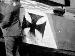 Fokker E.III 105/15 fuselage marking detail. Note overpainted diagonal bands. (012141-095)